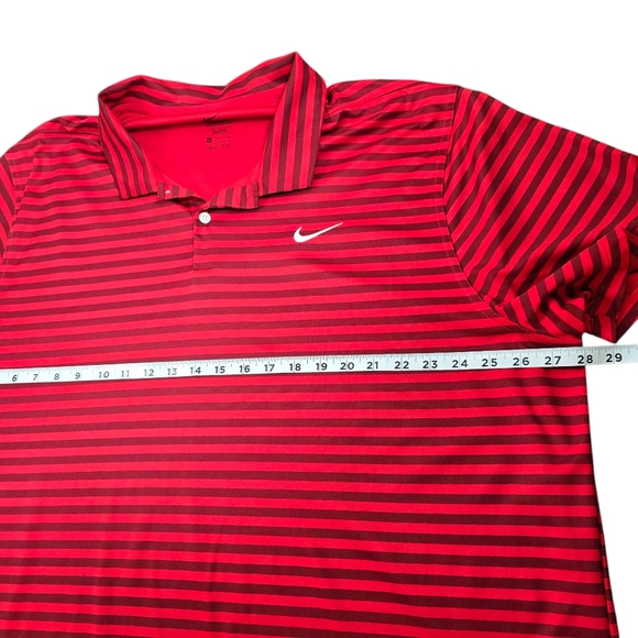 NWOT Nike Men's Polo Red Dri- Fit Striped Short Sleeve Sz 3XL - Picture 6 of 10